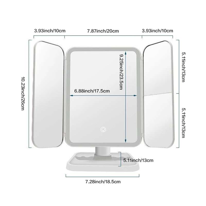 Miroir LED Tactile Maquillage