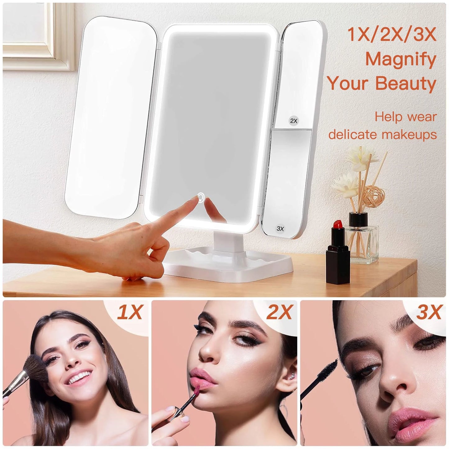 Miroir LED Tactile Maquillage